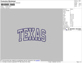 Texas Text Embroidery File 4 size