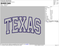 Texas Text Embroidery File 4 size