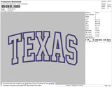 Texas Text Embroidery File 4 size