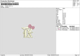 Tx Bow Puff Embroidery File 6 sizes