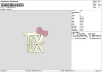 Tx Bow Puff Embroidery File 6 sizes