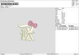Tx Bow Puff Embroidery File 6 sizes