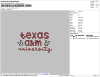 Texas A&M Bunny Embroidery File 4 size