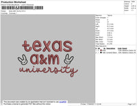 Texas A&M Bunny Embroidery File 4 size