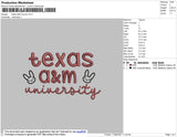 Texas A&M Bunny Embroidery File 4 size