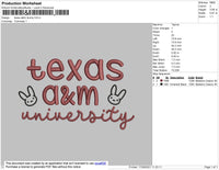 Texas A&M Bunny Embroidery File 4 size