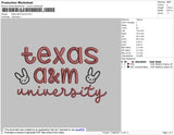 Texas A&M Bunny Embroidery File 4 size