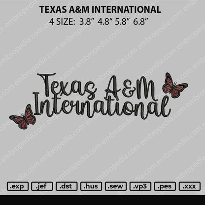 Texas A&M International Embroidery File 4 size
