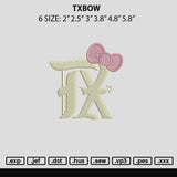 Txbow Embroidery File 6 sizes