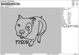 Tyson Dog Outline Embroidery File 6 sizes