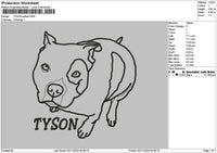 Tyson Dog Outline Embroidery File 6 sizes