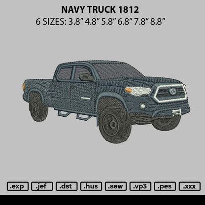 Navy truck 1812 Embroidery File 6 sizes