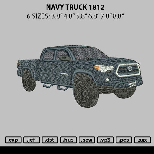 Navy truck 1812 Embroidery File 6 sizes