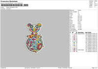 Bear Colors Embroidery File 6 sizes