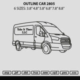 Outline Car 2708 Embroidery File 6 sizes