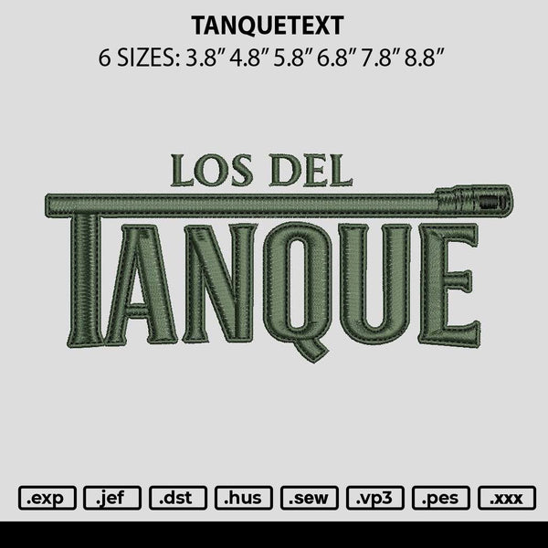 Tanquetext Embroidery File 6 sizes