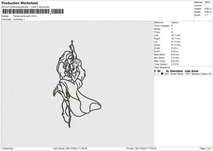Tarzan N Jane Embroidery File 6 sizes
