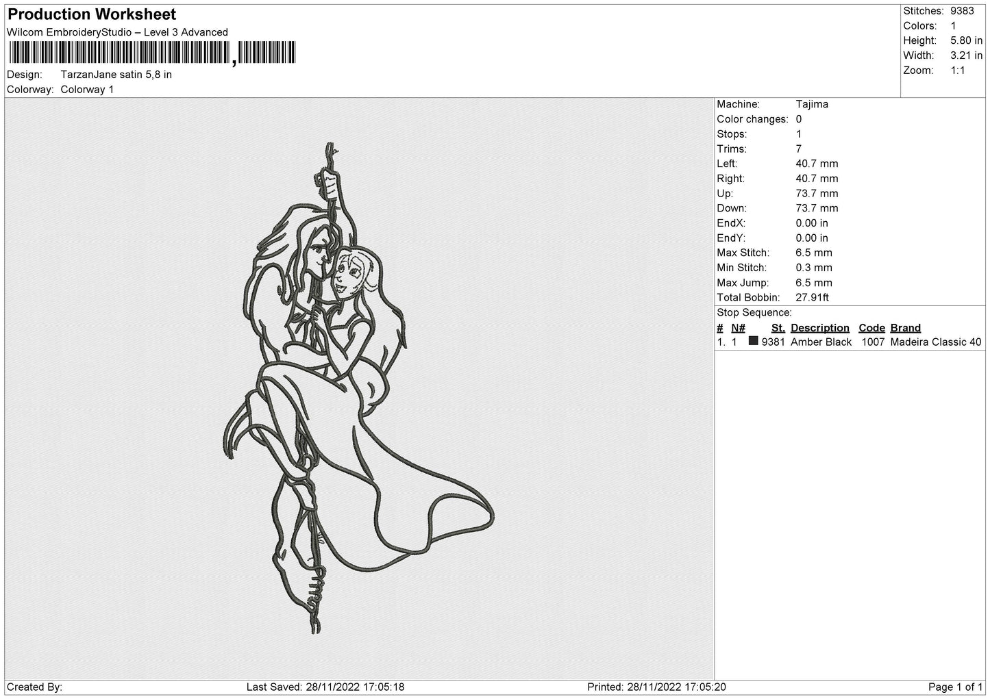 Tarzan N Jane Embroidery File 6 sizes