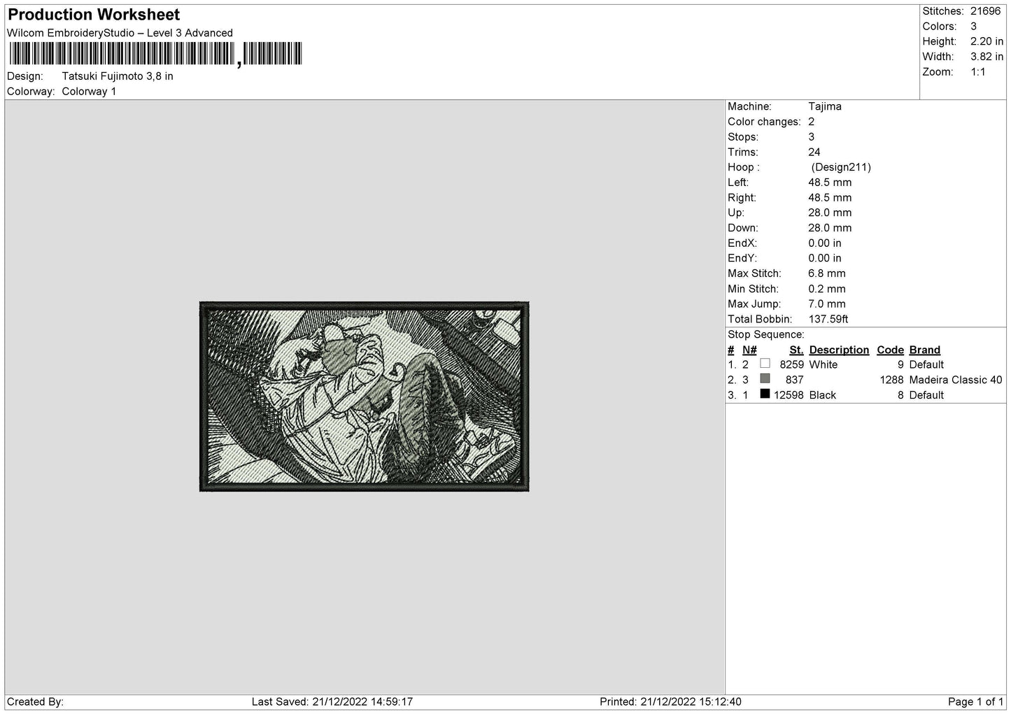 Tutsuki Fuji Embroidery File 6 sizes