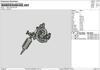 Tattoo Equip Embroidery File 6 sizes