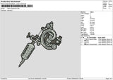 Tattoo Equip Embroidery File 6 sizes