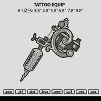 Tattoo Equip Embroidery File 6 sizes