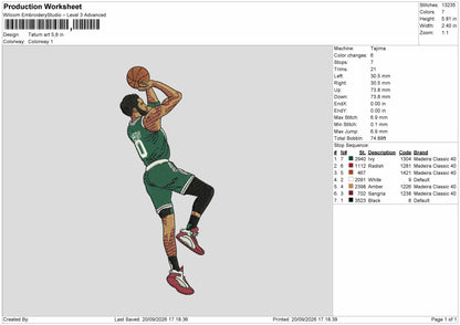 Player 0 Embroidery Machine Design File 6 sizes