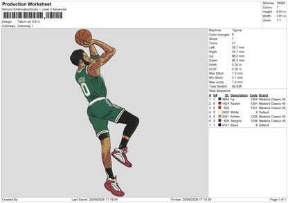 Player 0 Embroidery Machine Design File 6 sizes