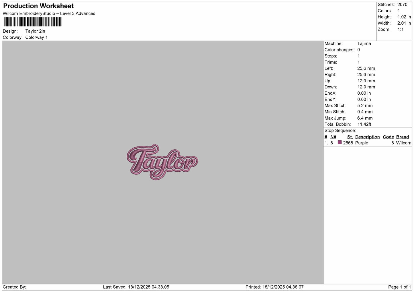 4 Names Embroidery File