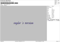 Taylor Version Embroidery File 5 sizes