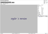 Taylor Version Embroidery File 5 sizes