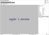 Taylor Version Embroidery File 5 sizes