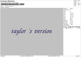 Taylor Version Embroidery File 5 sizes