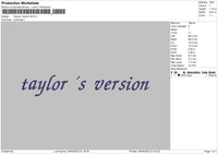 Taylor Version Embroidery File 5 sizes