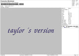 Taylor Version Embroidery File 5 sizes