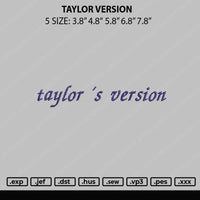 Taylor Version Embroidery File 5 sizes