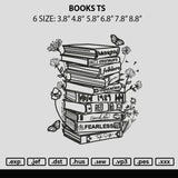 Books Ts Embroidery File 6 sizes