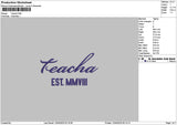 Teachatext Embroidery File 6 sizes