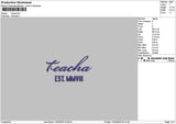 Teachatext Embroidery File 6 sizes