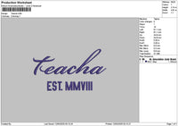 Teachatext Embroidery File 6 sizes