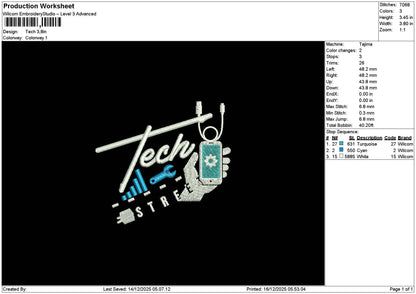 Techtext 1612 Embroidery File 6 sizes