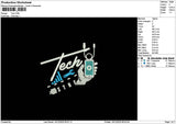 Techtext 1612 Embroidery File 6 sizes