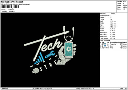 Techtext 1612 Embroidery File 6 sizes