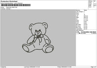 Bear Outline 0203 Embroidery File 6 sizes