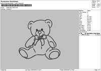 Bear Outline 0203 Embroidery File 6 sizes