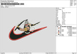 Swoosh Tangen Embroidery File 6 sizes