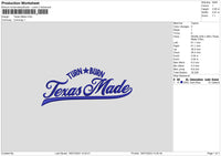 Texas Text 02 Embroidery File 6 sizes