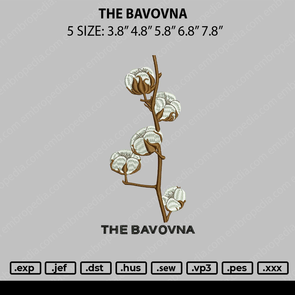 The Bavovna Embroidery File 5 Sizes