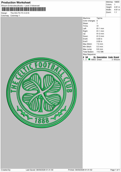 Celtic Text Embroidery Machine Design File 6 sizes