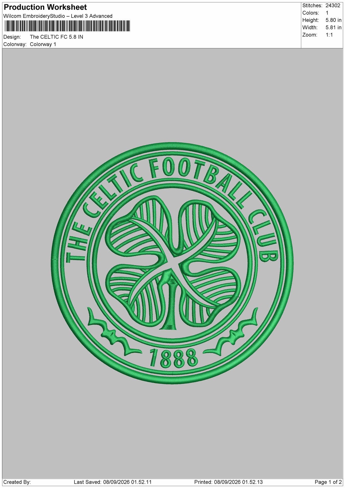 Celtic Text Embroidery Machine Design File 6 sizes